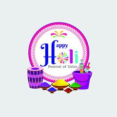 illustration of "Happy Holi" indian hindu festival of colors