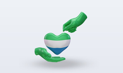 3d charity day Sierra Leone flag rendering front view