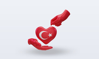3d charity day Turkey flag rendering front view