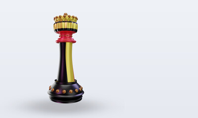 3d king chess Belgium flag rendering left view