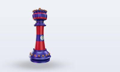 3d king chess Belize flag rendering left view