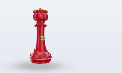 3d king chess Grenada flag rendering left view