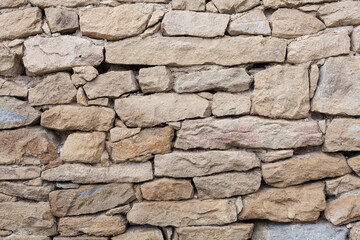 Close up detail of an old stone wall