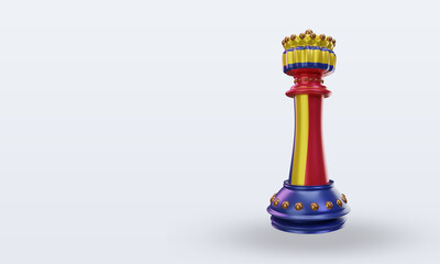 3d king chess Romania flag rendering right view