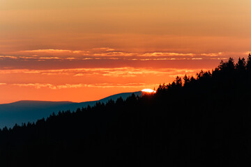 sunset in the mountains