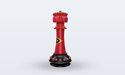 3d king chess Timor Leste flag rendering front view