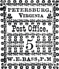 Vintage Postal, Postage, Mail Stamps in Vector