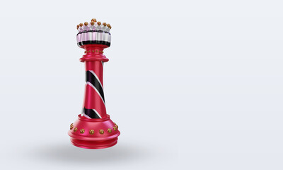 3d king chess Trinidad and Tobago flag rendering left view