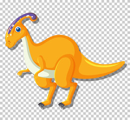 Cute parasaurolophus dinosaur isolated