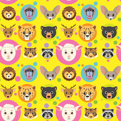 Cute animals seamless pattern