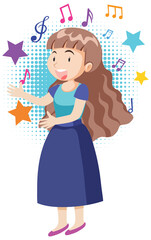 Female singer cartoon character