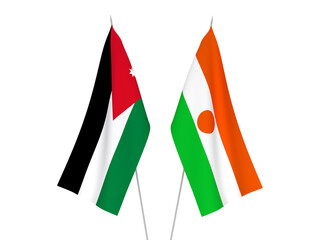 Republic of the Niger and Hashemite Kingdom of Jordan flags