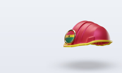 3d engineer Ghana flag rendering right view