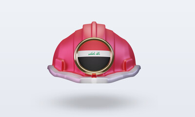 3d engineer Iraq flag rendering front view