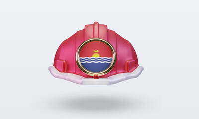 3d engineer Kiribati flag rendering front view