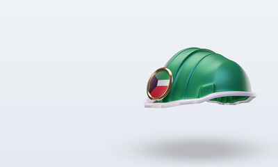 3d engineer Kuwait flag rendering right view