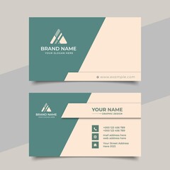 Green modern creative business card and name card, horizontal simple clean template vector design