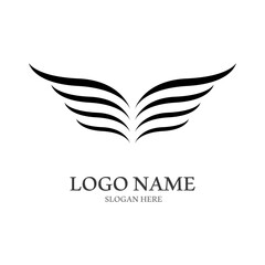 Minimalist bird wings logo. Easy editing of template vector illustration.