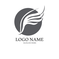Minimalist bird wings logo. Easy editing of template vector illustration.