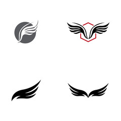 Fototapeta premium Minimalist bird wings logo. Easy editing of template vector illustration.