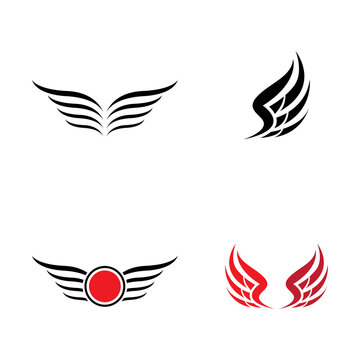 Minimalist bird wings logo. Easy editing of template vector illustration.