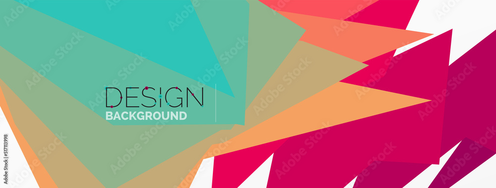 Poster Background, creative geometric shapes composition with gradient effect. Wallpaper for concept of AI technology, blockchain, communication, 5G, science, business and technology