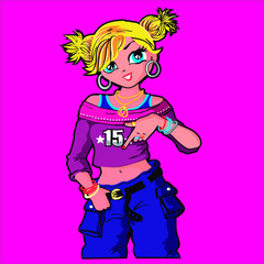 Cute girl, fashion girl funny young girl