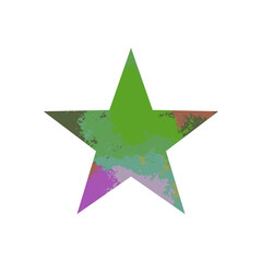 Colorful paint splash star symbol on white background vector.