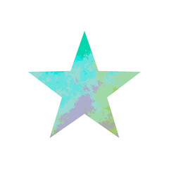 Watercolor star symbol on white background vector.