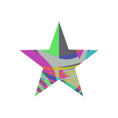 Obraz premium Rainbow star symbol on white background vector.