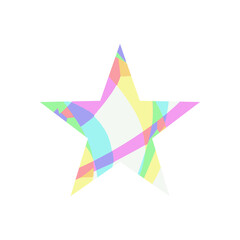 Obraz premium Colorful paint star symbol on white background vector.