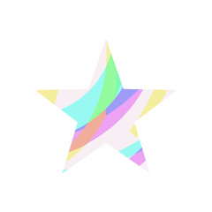 Colorful paint star symbol on white background vector.