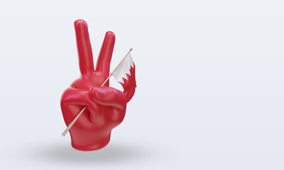 3d peace day Bahrain flag rendering left view