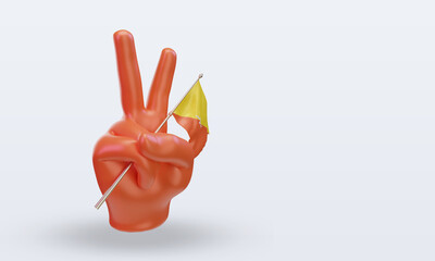 3d peace day Bhutan flag rendering left view