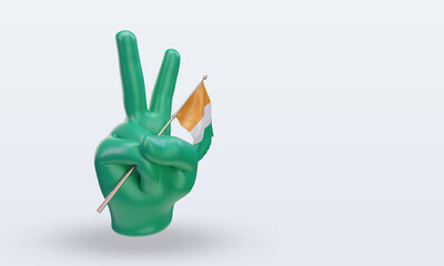 3d peace day Cote dIvoire flag rendering left view