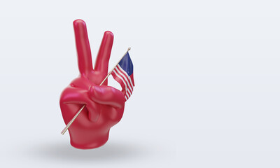 3d peace day Liberia flag rendering left view