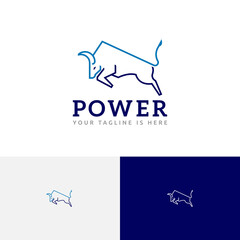 Power Run Jump Bull Taurus Butting Line Logo