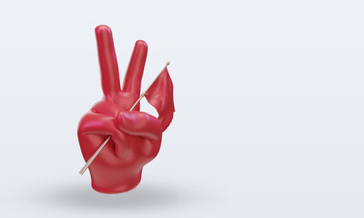 3d peace day Morocco flag rendering left view