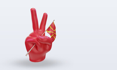 3d peace day North Macedonia flag rendering left view