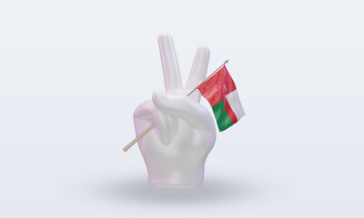 3d peace day Oman flag rendering front view