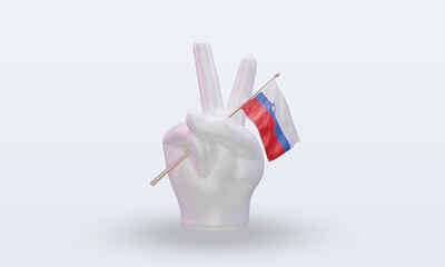 3d peace day Slovenia flag rendering front view