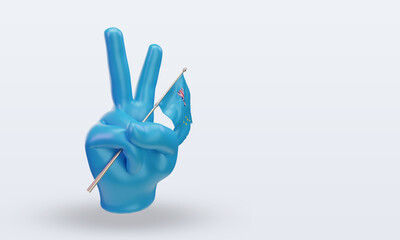 3d peace day Tuvalu flag rendering left view