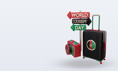 Naklejka premium 3d tourism day Afghanistan flag rendering right view