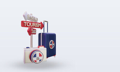3d tourism day Dominican Republic flag rendering left view