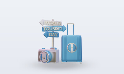 3d tourism day Guatemala flag rendering front view