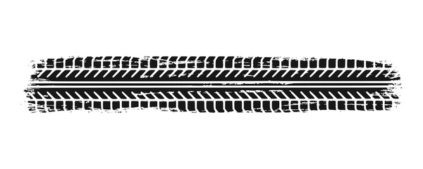 Auto tire tread grunge element. Car and motorcycle tire pattern, wheel tyre tread track. Black tyre print. Vector illustration isolated on white background. © Elena Pimukova