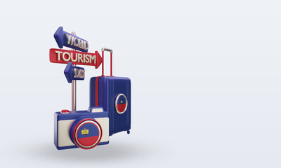 Fototapeta premium 3d tourism day Liechtenstein flag rendering left view