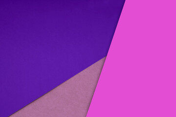 Dark and light, Plain and Textured Shades of neon purple pink papers background lines intersecting to form a triangle shape