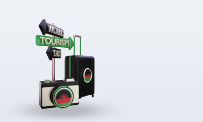 3d tourism day Malawi flag rendering left view