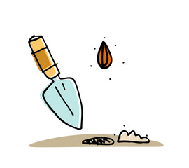 種を植えるガーデニングイメージのイラスト